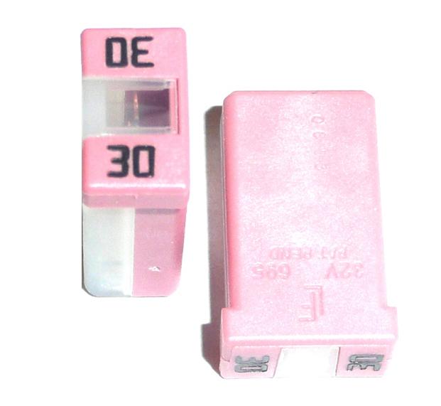 MCase™ 30 Amp Cartridge Fuse Pink 32V Pack of 5 - Click Image to Close